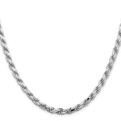 Sterling Silver Rhodium-plated 5.75mm Diamond-cut Rope Chain - 3