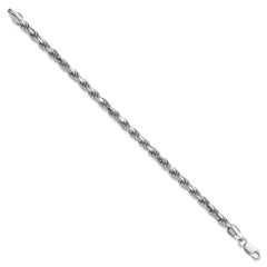 Sterling Silver Rhodium-plated 5.75mm Diamond-cut Rope Chain - 5