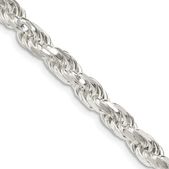 Sterling Silver 5.75mm Diamond-cut Rope Chain - 10
