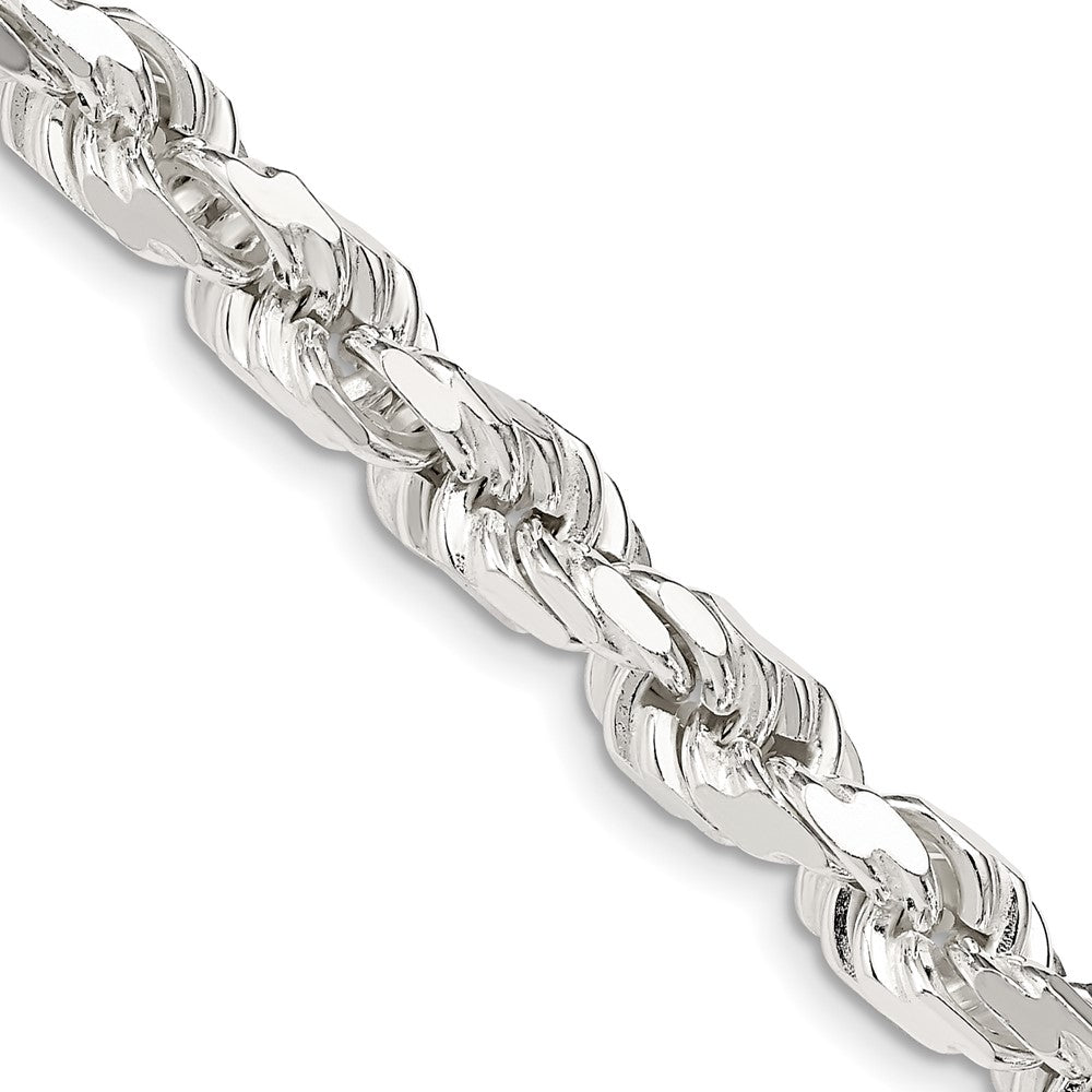 Sterling Silver 6.5mm Diamond-cut Rope Chain - 4