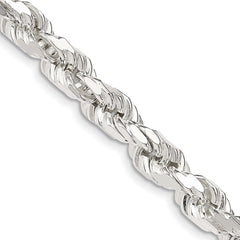 Sterling Silver 6.5mm Diamond-cut Rope Chain - 4