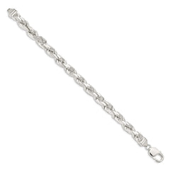 Sterling Silver 7.8mm Diamond-cut Rope Chain - 4