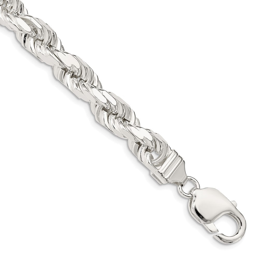 Sterling Silver 7.8mm Diamond-cut Rope Chain - 4