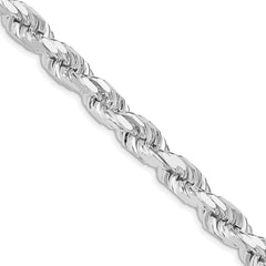 Sterling Silver Rhodium-plated 7.8mm Diamond-cut Rope Chain - 8
