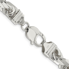 Sterling Silver 9.0mm Diamond-cut Rope Chain - 6
