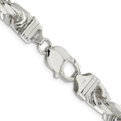 Sterling Silver Rhodium-plated 9.0mm Diamond-cut Rope Chain - 6