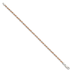 Sterling Silver And Rose Vermeil 2.5mm Diamond-cut Rope Chain - 3