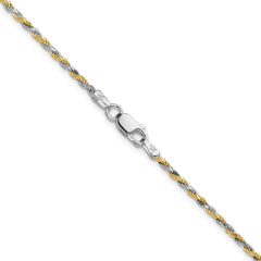 Sterling Silver And Vermeil 1.85mm Diamond-cut Rope Chain - 7