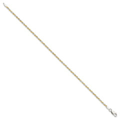 Sterling Silver And Vermeil 1.85mm Diamond-cut Rope Chain - 8