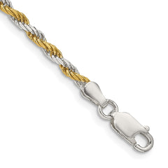 Sterling Silver And Vermeil 2.5mm Diamond-cut Rope Chain - 3