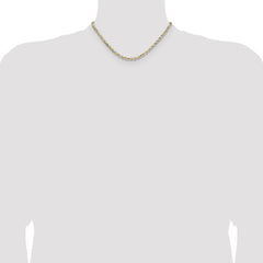 Sterling Silver And Vermeil 3.5mm Diamond-cut Rope Chain - 7