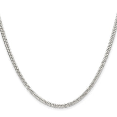 Sterling Silver Polished 3.0mm Double Diamond-cut Curb Chain - 4