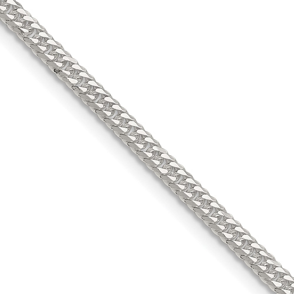 Sterling Silver Polished 3.0mm Double Diamond-cut Curb Chain - 4