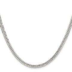 Sterling Silver Polished 3.9mm Double Diamond-cut Curb Chain - 7