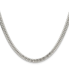 Sterling Silver Polished 4.8mm Double Diamond-cut Curb Chain - 5