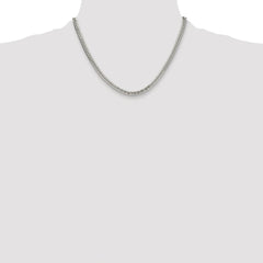 Sterling Silver Rhodium-plated 4.8mm Double Diamond-cut Curb Chain - 3