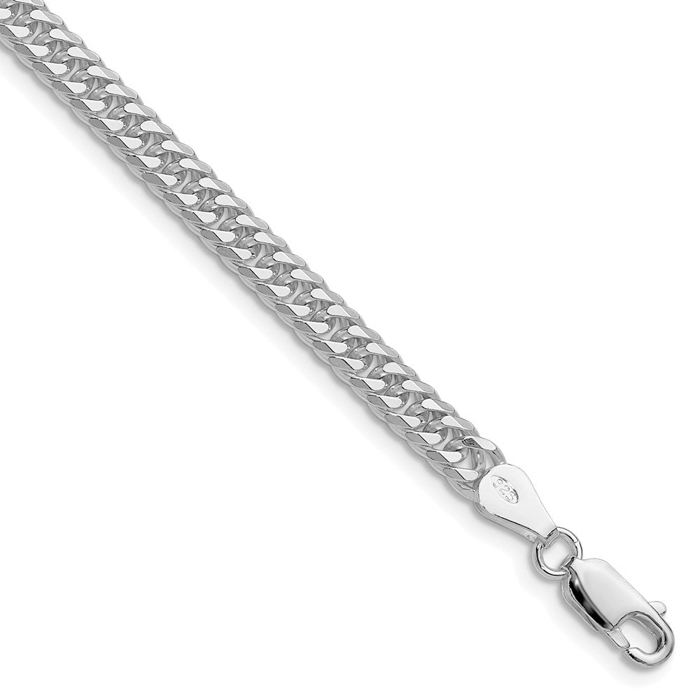 Sterling Silver Rhodium-plated 4.8mm Double Diamond-cut Curb Chain - 2