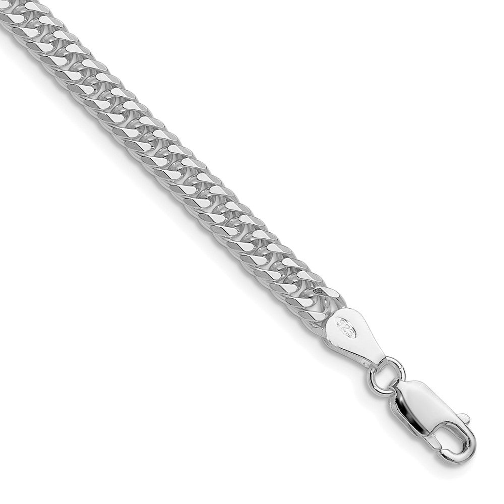 Sterling Silver Rhodium-plated 4.8mm Double Diamond-cut Curb Chain - 3