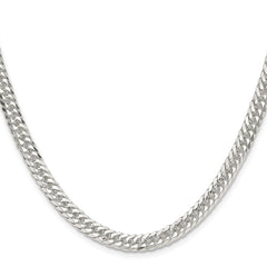 Sterling Silver Polished 5.7mm Double Diamond-cut Curb Chain - 2