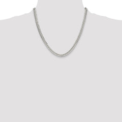 Sterling Silver Polished 5.7mm Double Diamond-cut Curb Chain