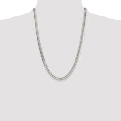 Sterling Silver Rhodium-plated 5.7mm Double Diamond-cut Curb Chain - 2