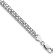 Sterling Silver Rhodium-plated 5.7mm Double Diamond-cut Curb Chain - 3