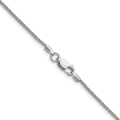 Sterling Silver Rhodium-plated 1.3mm 8 Sided D/C Double Spiga Chain - 6