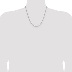 Sterling Silver Rhodium-plated 1.45mm 8 Sided D/C Double Spiga Chain - 6