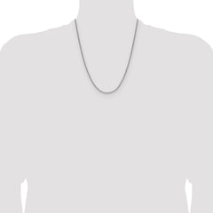 Sterling Silver Rhodium-plated 2.0mm 8 Sided D/C Double Spiga Chain - 5