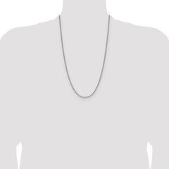 Sterling Silver Rhodium-plated 2.0mm 8 Sided D/C Double Spiga Chain - 6