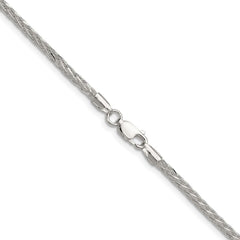 Sterling Silver 2.5mm 8 Sided D/C Double Spiga Chain - 7
