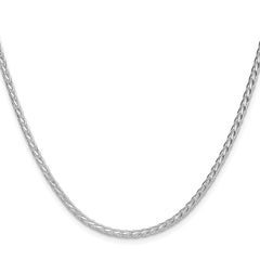 Sterling Silver Rhodium-plated 2.5mm 8 Sided D/C Double Spiga Chain - 5