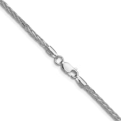 Sterling Silver Rhodium-plated 2.5mm 8 Sided D/C Double Spiga Chain - 7