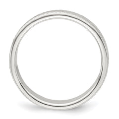 Sterling Silver 4mm Flat with Rope Edge Size 5 Band
