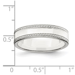 Sterling Silver 5mm Flat with Rope Edge Size 7 Band