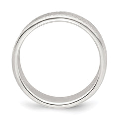 Sterling Silver 6mm Flat with Rope Edge Size 6 Band