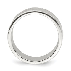 Sterling Silver 7mm Flat with Rope Edge Size 5 Band
