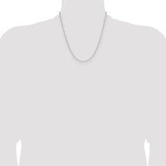 Sterling Silver Rhodium-plated 2.15mm D/C Forzantine Chain - 5