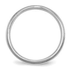 SS Rhodium-plated 5mm Comfort Fit Double Milgrain Size 4.5 Band