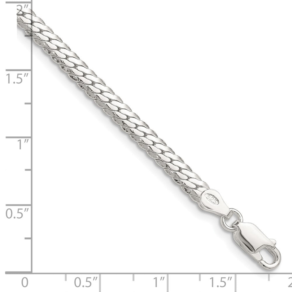 Sterling Silver Polished 4.1mm Double Oval Flat Chain - 5