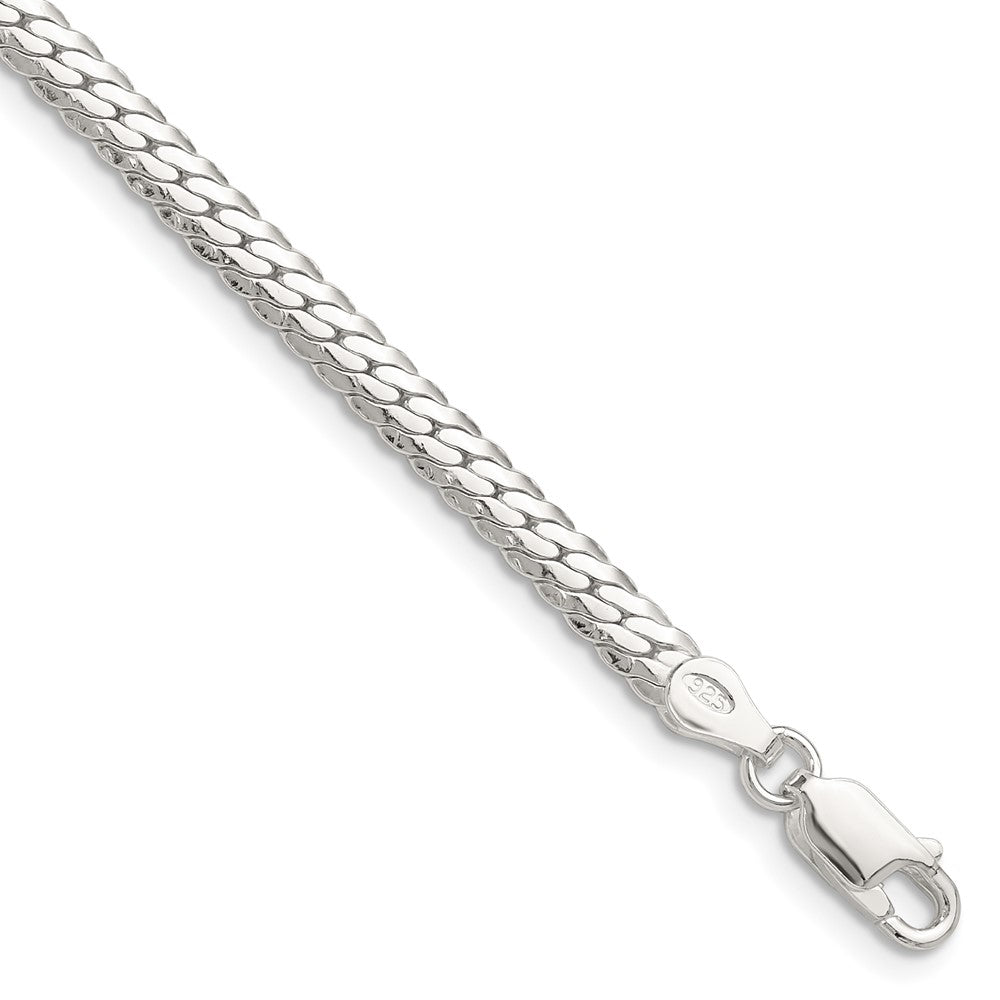 Sterling Silver Polished 4.1mm Double Oval Flat Chain - 5