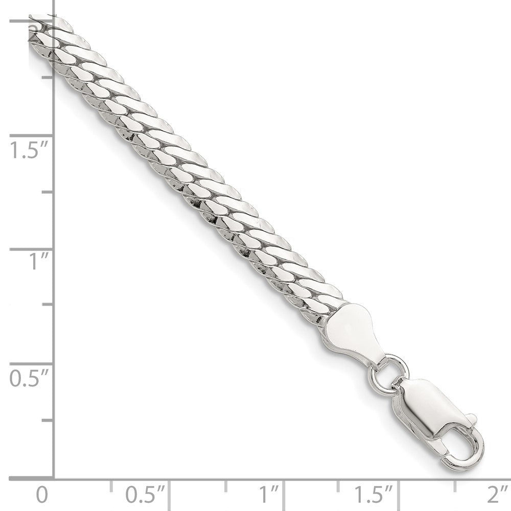 Sterling Silver Polished 5.1mm Double Oval Flat Chain - 6