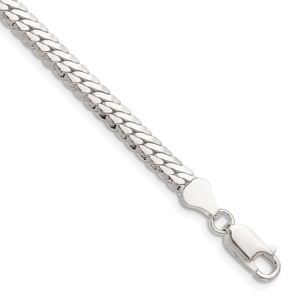 Sterling Silver Polished 5.1mm Double Oval Flat Chain - 6