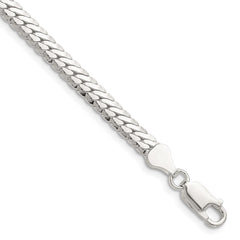 Sterling Silver Polished 5.1mm Double Oval Flat Chain - 6