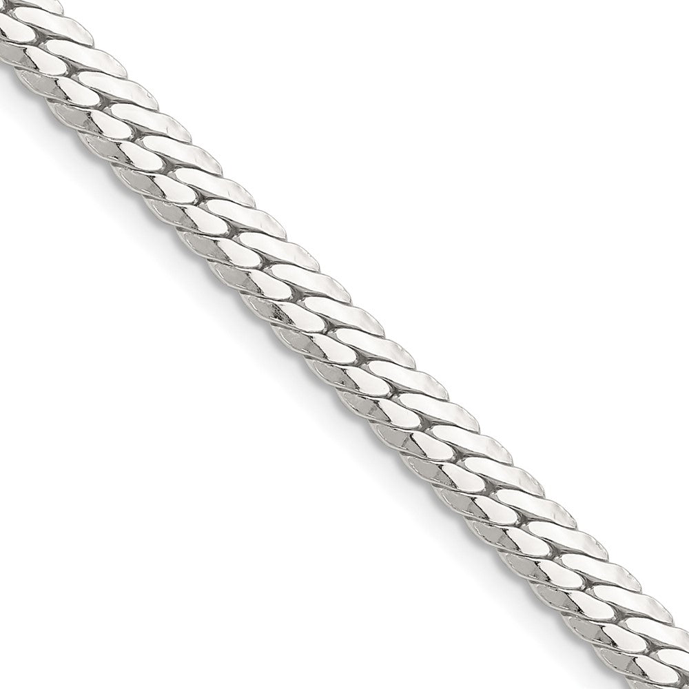 Sterling Silver Polished 5.1mm Double Oval Flat Chain - 5
