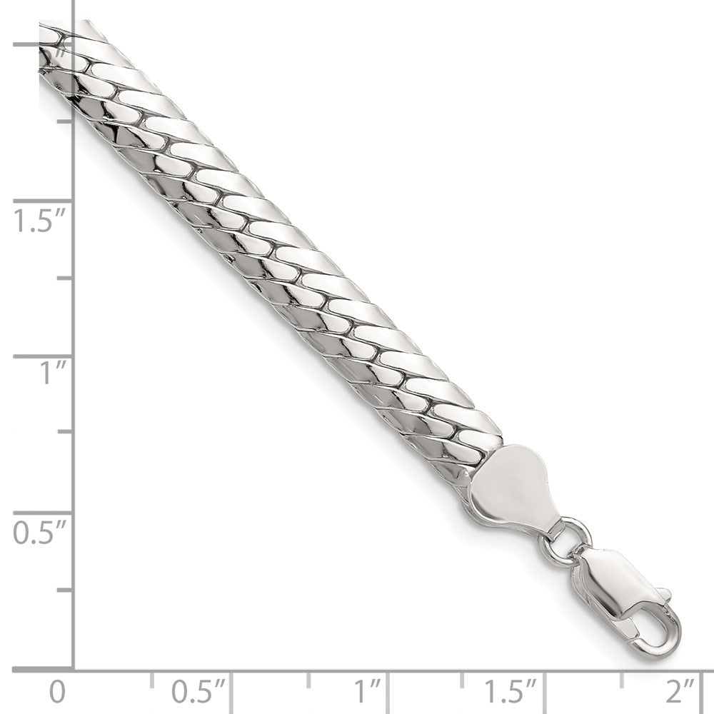 Sterling Silver Polished 6.25mm Double Oval Flat Chain - 6