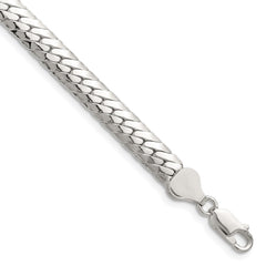 Sterling Silver Polished 6.25mm Double Oval Flat Chain - 6