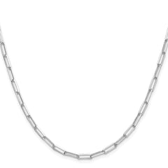 Sterling Silver Rhodium-plated 3.1mm D/C Paperclip Chain - 6