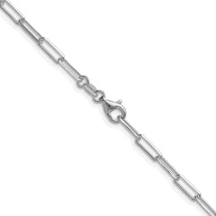 Sterling Silver Rhodium-plated 3.1mm D/C Paperclip Chain - 5