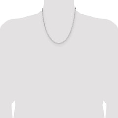 Sterling Silver Rhodium-plated 3.1mm D/C Paperclip Chain - 5